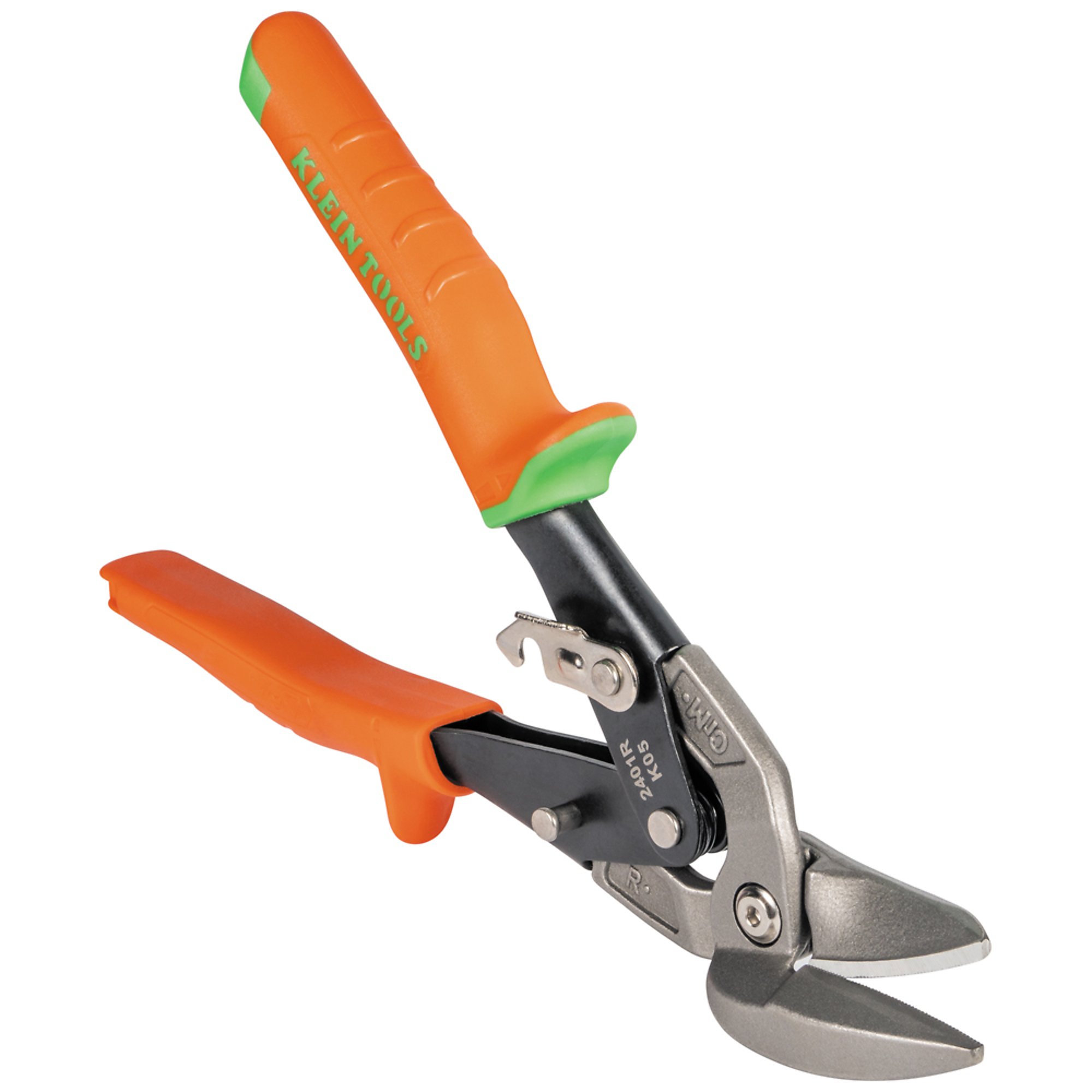 Klein Tools, Offset Right-Cutting Aviation Snips, Blade Size 2.13 in, Tool Length 10 in, Model# 2401R